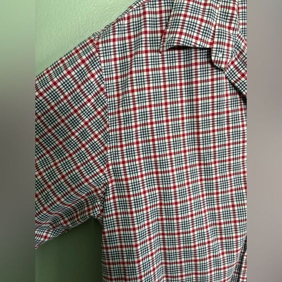 Bundle L.L. Bean Men's Gingham Short Sleeve Button Up Shirts - Blue Red White L - Picture 3 of 11